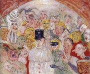 James Ensor The Puzzled Masks oil